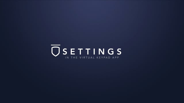 Virtual Keypad App – Settings